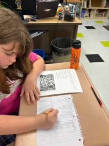 EF student practicing for the PSSA test.