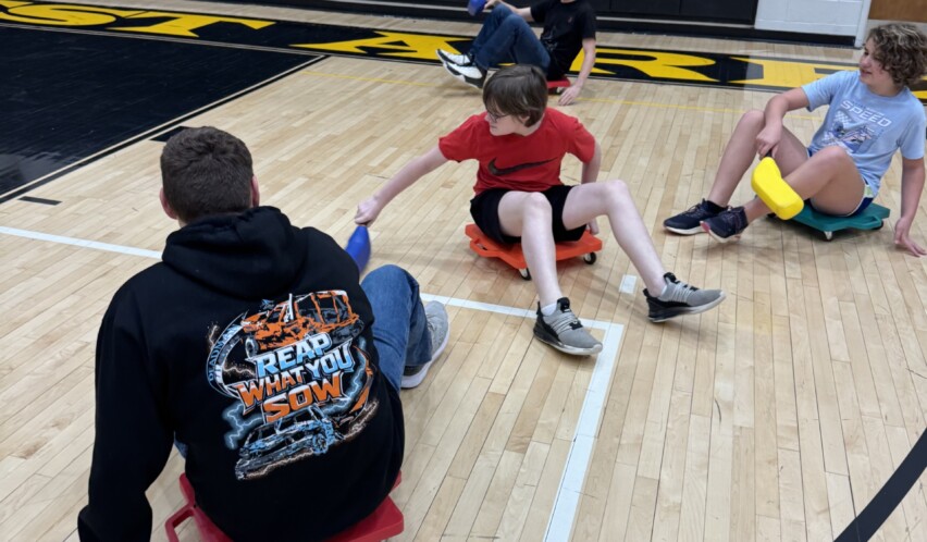 West Forest PE Classes Play Scooter Hockey~